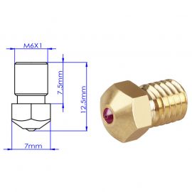 3D Printer Accessories V6 Ruby Nozzle 1.75mm For Petg Abs Pei Peek 3d filament 